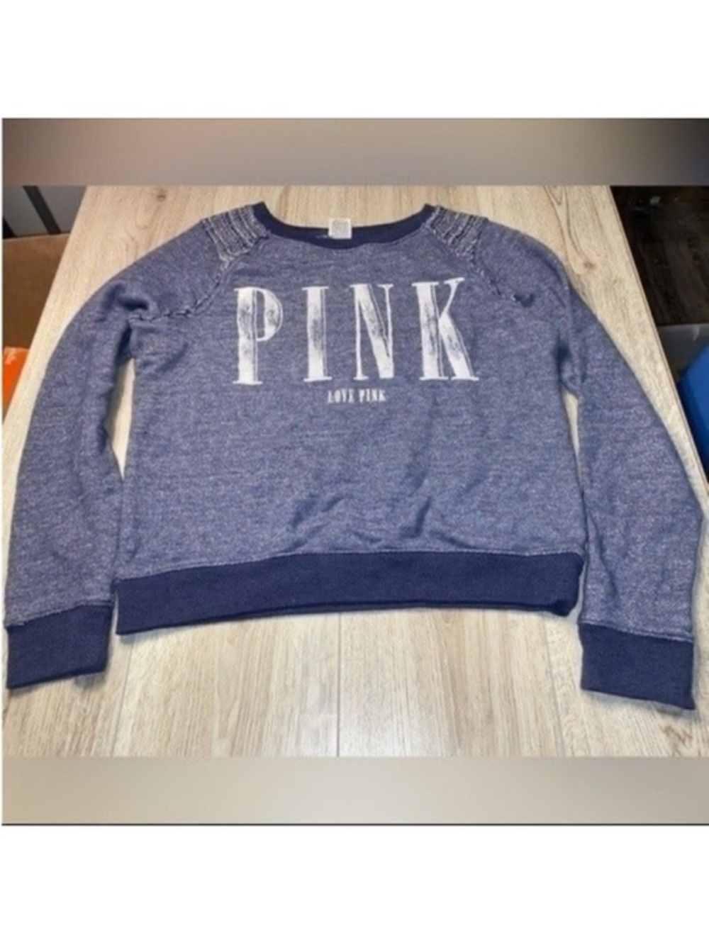Victoria’s Secret pink blue crewneck sweatshirt crew sweater
